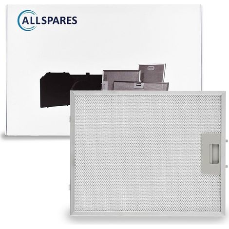 Filtro metálico AllSpares para campanas extractoras compatible con Klarstein 10030464 (320x260mm)