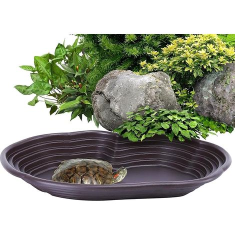 Piscine pour Tortues, Piscine pour Tortues - Plat d’Eau Tortue de Grande Taille,avec Tuyau de Drainage Conception de Trou Rond Amphibiens Animaux Tortue réservoir Baignoire pour Serpent