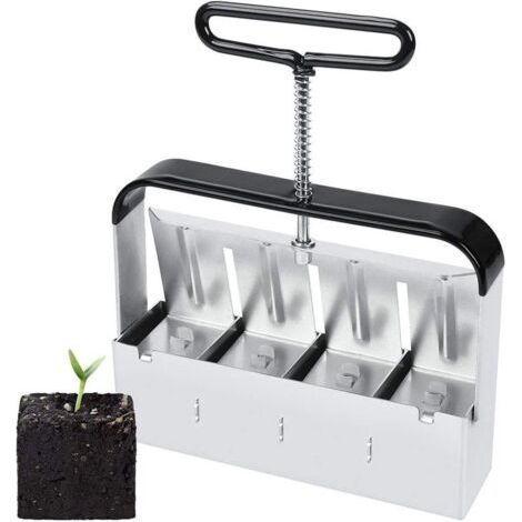 Outil de blocage de terre manuel - Outil de jardinage presse motte - 5cm - Bloque le sol - Avec poignée antidérapante, presse motte pour semis, confortable pour planter, transplanter, serre