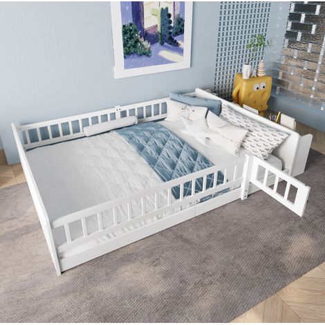 letto struttura 140x190 con scaffali apribile bianco OKMYHOME (1/5)