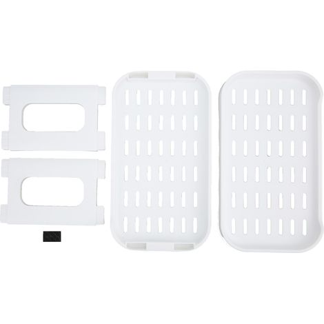 Double Layer Desktop Storage Rack Large Capacity Fence Design White Cosmetics Desktop Plastic Storage Rack for Home Office (1/5)