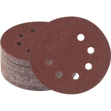 125mm Disque de Ponçage 50 Pièces 60 Grain 8 Trous Disques Abrasifs pour Ponceuse Excentrique (1/4)