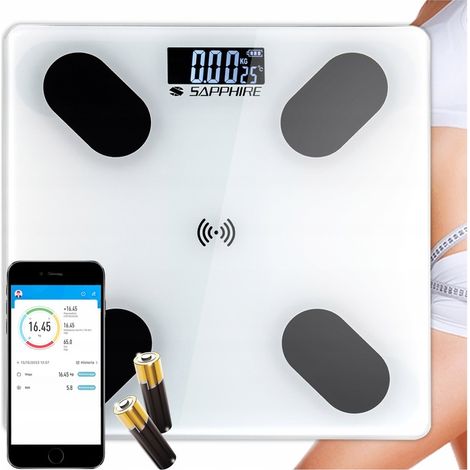 BÁSCULA DE BAÑO SAPPHIRE SMART analítica electrónica 180KG APLICACIÓN