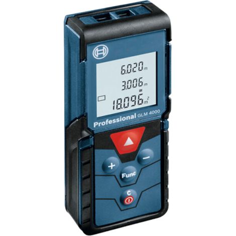 GLM4000 40-m-Laser-Entfernungsmesser – Genauigkeit +/- 1,5 mm – Spritzwassergeschützt (IP54) – Großes, hintergrundbeleuchtetes Display – Inklusive Tragetasche (1/5)