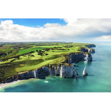 Tableau sur toile vue Etretat 65x97 cm - Impression sur Toile Murale Décorative - Image imprimée en HD sur Toile - Toile sur Châssis en Bois FSC - Fabriqué en France (1/4)
