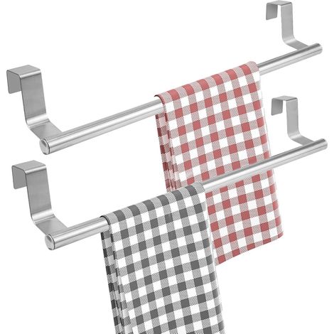 MINKUROW Toallero De Cocina De 2 Piezas, Toallero De Baño Sin Taladrar, Apto Para Cocina, Baño, Etc. (36 Cm, Plateado) (1/5)