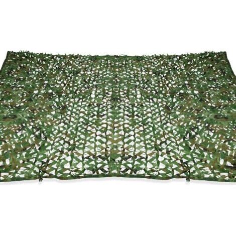 Vela de sombra rectangular, diseño de camuflaje, 3x5 m, celosía verde. (1/5)