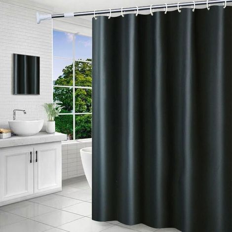 Shower Curtain, Water-Repellent, Anti-Mold, Bathtub Curtain, Lightweight and Soft Bathroom Curtain, No Drilling Required with Hooks, Easy Care, for 200x180cm (1/5)