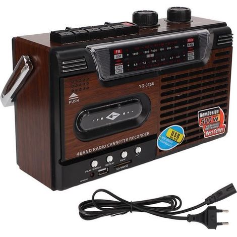 Lecteur de cassette - TBEST - AM FM - Radio portable - Enregistreur - Prise UE