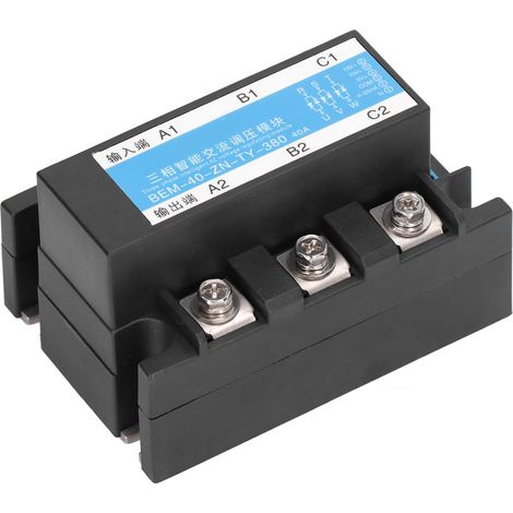 Relais statique triphasé BERM 380V 40A, régulateur de tension AC intelligent, entrée 380V sortie 40A, module SSR 3 phases pour contrôle de puissance. (1/5)