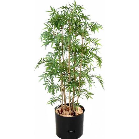 Bambou Oriental factice x11moyenne feuille tissu pot H180cm D80cm Vert - dimhaut: H 170 cm - couleur: Vert