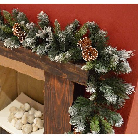 Christmas Garland Decoration 270CM X 25CM Xmas Fireplace Mantel Tree Pine Green (1/4)