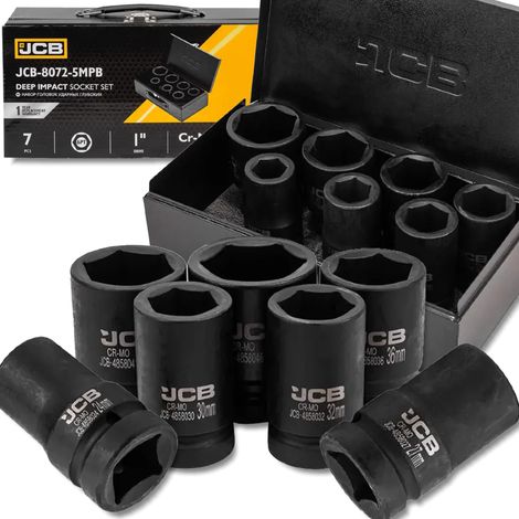 JCB 8072-5MPB Set de 7 Douilles Profondes 1'' (1/5)
