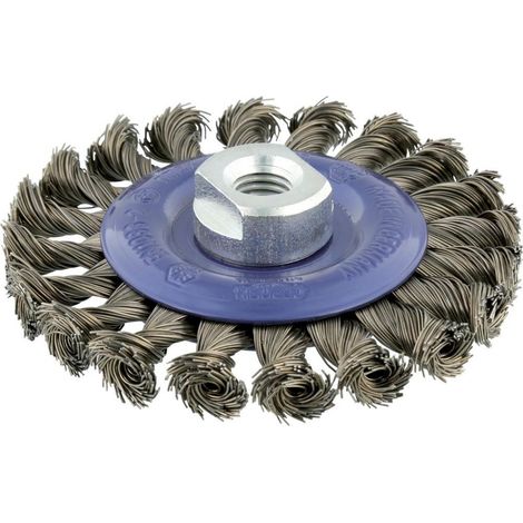 Brosse ronde en acier tressé avec écrou M14 Ø 115 mm et garniture Ø 0,50 mm Osborn 0402631151 (1/3)