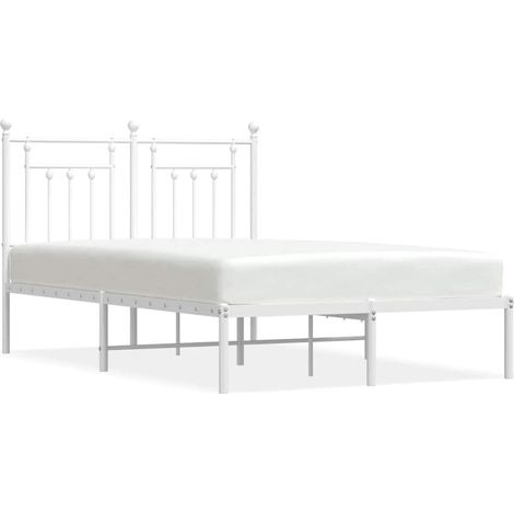 Maison Exclusive - Cadre de lit métal sans matelas et tête de lit blanc 120x190 cm