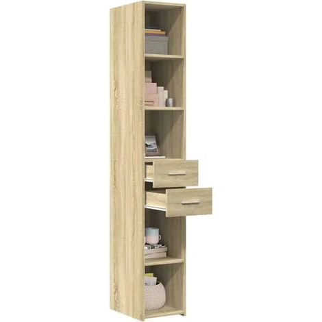 Buffet Bas Chêne Sonoma 185 cm, Meuble de Rangement avec Portes et Étagères, Enfilade Moderne pour Salon ou Salle à Manger, Bois d'Ingénierie (1/5)