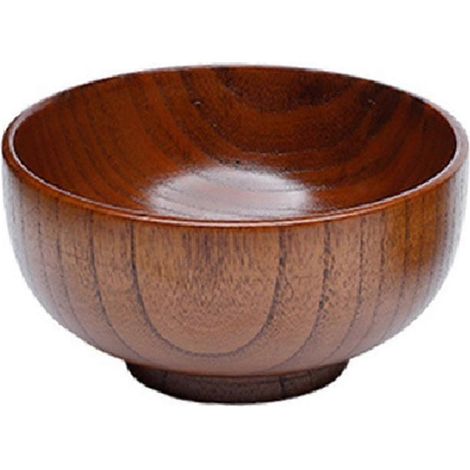 Bol chinois en bois massif et jujubier. Bol isotherme pour nouilles instantanées et soupes. Diamètre : 16 cm. (1/4)