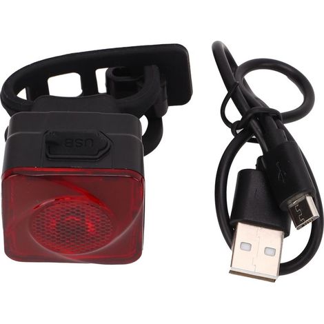 Feu arrière vélo 6 modes lumineux IPX5 étanche 80LM léger résistant aux chocs accessoire vélo pour route sac à dos (1/5)