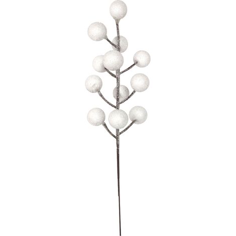 Künstliche kleine Weihnachtszweige mit 12 Beeren am Stiel für Hochzeits-Weihnachtsbaumdekoration und DIY-Bastelarbeiten (1/2)