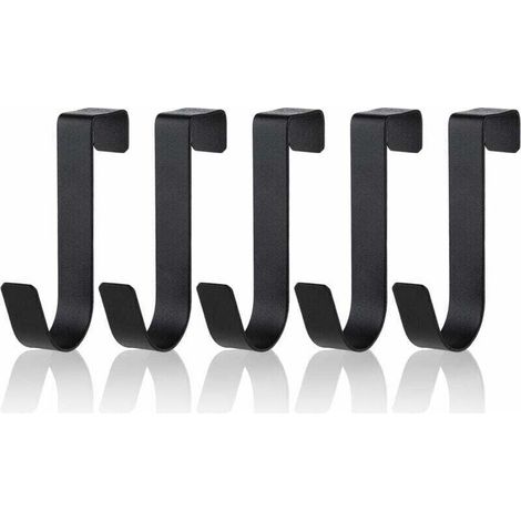 Ganci portasciugamani in acciaio inox da 2,1 cm - Confezione da 5, finitura nero opaco, resistenti all'umidità, per porte doccia o pareti in vetro senza telaio.