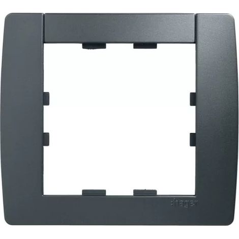 Plaque Hager Kallysta carbone WK501 – 1 poste – Design moderne pour intérieur – Compatible avec installations standards
