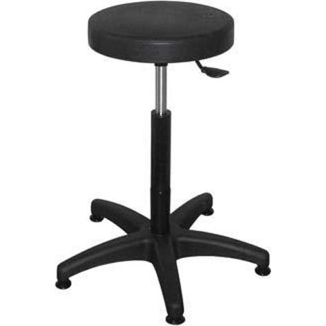 PROVOST - Tabouret d'atelier à patins articulés - Noir - Hauteur réglable
