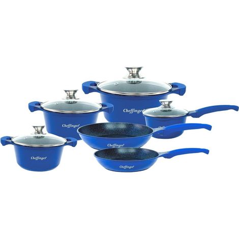 Northix Set di Pentole e Padelle Blu 6 pezzi