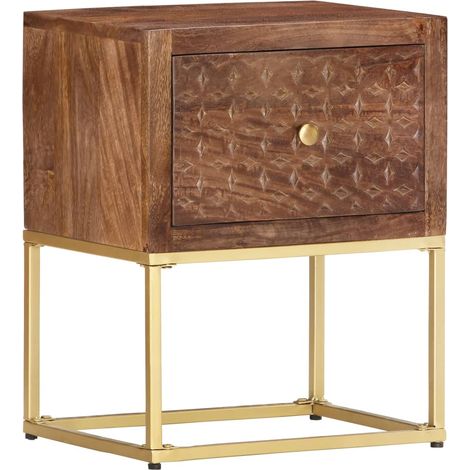 Table de chevet 40 x 30 x 50 cm Bois de manguier massif (1/5)
