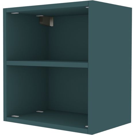 Libreria pensile moderna con anta e schienale - Montaggio rapido cabineo - Verde Petrolio (1/5)