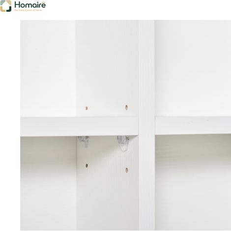Weißes Bücherregal mit Stauraum in Weiß 89 x 20 x 130,5 cm HOMAIRE (1/5)