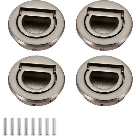 4 pièces Rond Affleurante Poignée de Tiroir Tatami Invisible Poignées Zinc Alliage Encastrable Dissimulé Armoire Boutons Caché Placard Porte Poignées Accessoires d'armoires (1/5)