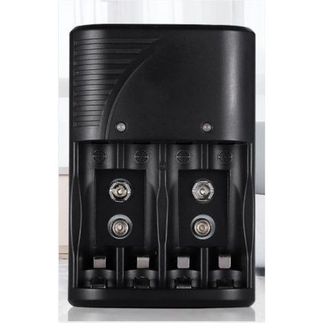 Universelles Direkt-Ladegerät für AA/AAA- und 9-V-Batterien, Ladegerät 6802 für AA-, AAA-, NiMH- und 9-V-Akkus mit LED-Anzeige, 100–240 V weltweit einsetzbar (1/4)