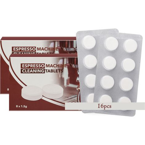 24 tablettes de nettoyage pour machines à café entièrement automatiques et machines à café, avec brosse de nettoyage, 17 g/tablette, tablettes de nettoyage pour Jura, Siemens, Melitta, Nivona, Krups, (1/4)