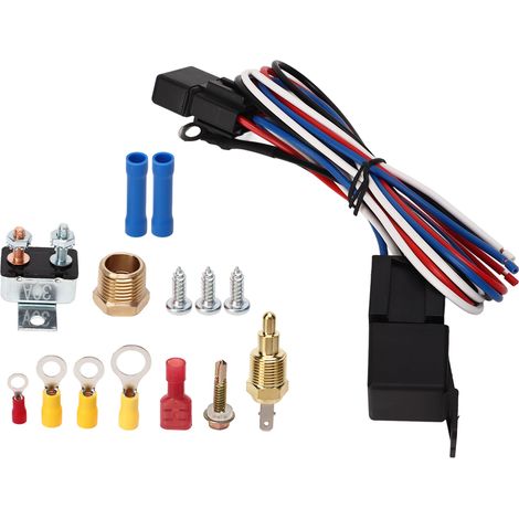 Kit de thermostat et relais pour ventilateur électrique 12V, compatible voitures camions bus (1/5)