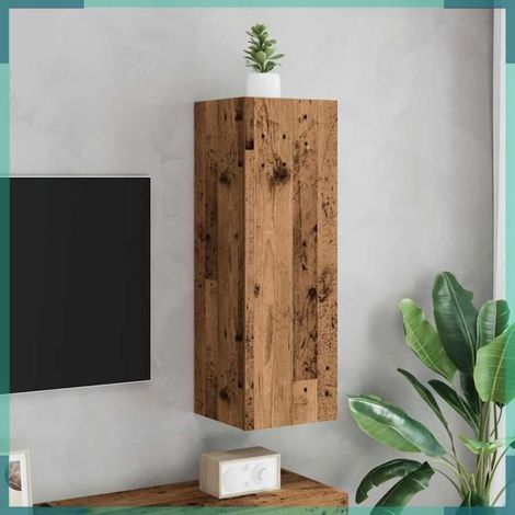 Meuble mural - 856394 - Bois d'ingénierie - 30,5 x 30 x 90 cm - Couleur vieux bois (1/5)