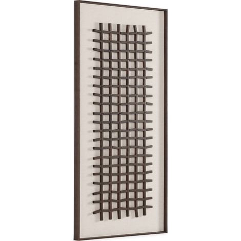 Tableau mural géométrique en bois et verre brun - brun (1/4)