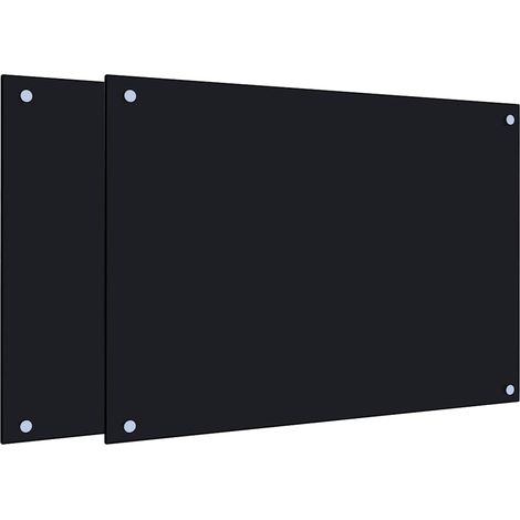 Dosserets de cuisine 2 pcs noir 70x50 cm verre trempé CFW99934 (1/5)