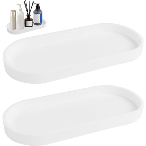 CCYKXA 2-teiliges dekoratives Badezimmer-Tablett-Set, kleines Silikontablett mit Lampenschirm für Waschtisch, moderne Badezimmerdekoration, Badezimmeraccessoires für Küchenspüle, Wohnzimmer