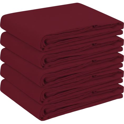 Tischdecke 5 stk. Rechteckig Weinrot 110 x 160 cm Polyester vidaXL