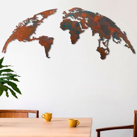 Accessoire mural decoratif en metal carte du monde moyenne - 2 56636431 56636431 56636431 56636431 (1/5)