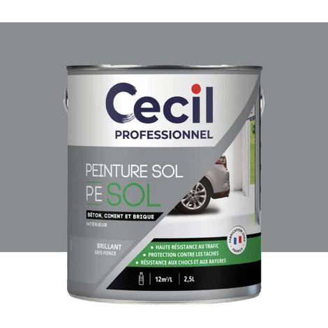 Peinture Glycéro Sol Cécil Professionnel PE SOL Gris foncé Brillant 2,5 L (1/2)