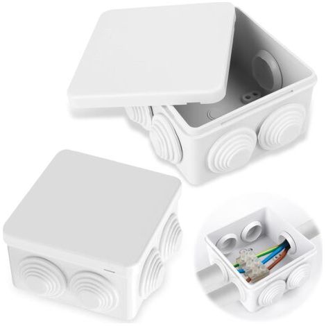 10 Pièces Boîte Dérivation Electrique Etanche Exterieur, Boite de Derivation en Saillie Carrée Avec 7 Câbles, Boîte de Jonction de Électrique-IP55 85 x 85 x 50MM (1/5)
