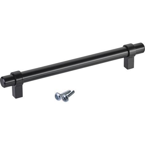 SOTECH 10er Set Möbelgriffe G20 Ø 14 mm Stahl schwarz matt lackiert, Bohrlochabstand (BA) 160 mm
