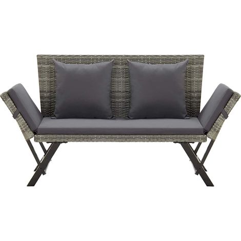 Maison Exclusive - Panchina da Giardino con Cuscini 176 cm in Polyrattan Grigio (1/5)