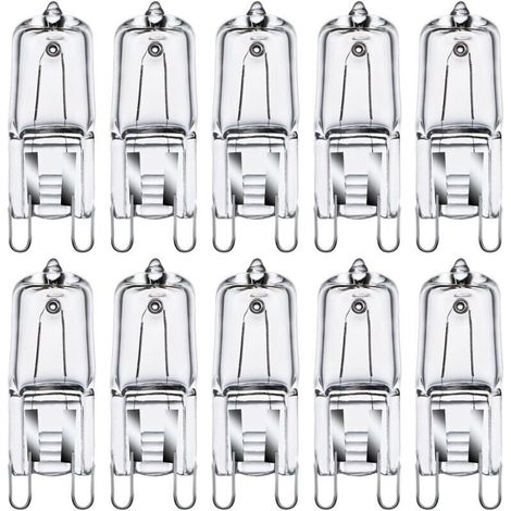 G9 Ampoules Halogènes G9 33W (34W) Ampoules Capsule G9 230V 2800K Blanc Chaud à Intensité Variable 10 Pack (1/5)