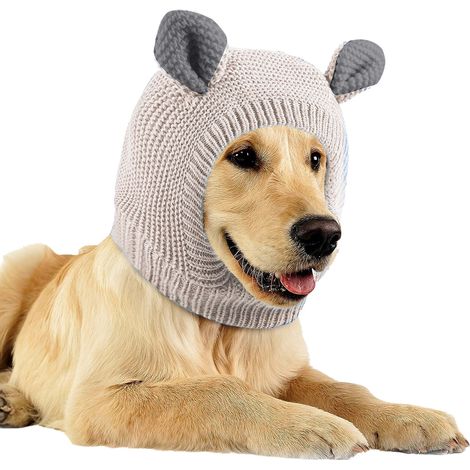 Cache-Oreilles Pour Chien - Protection Contre Le Bruit Et Isolation Thermique Hiver - Tricot Coton Élastique - Taille Unique Adaptée À La Plupart Des Races