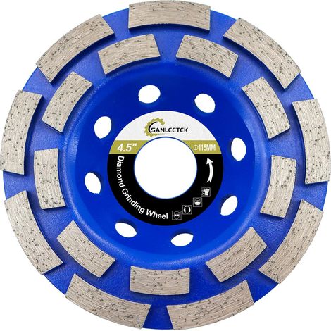 Meule Assiette Diamantée 115mm Double Rangée Diamant à Meuler Béton pour Polir et Nettoyer Granit Marbre Maçonnerie Pierre Artificielle Béton Meuleuse D'angle (1/5)