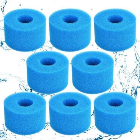 Typ S1 Filterschwamm, Schaumstofffilterkartusche, Poolfilterschaum, wiederverwendbar und waschbar (8er-Packung, Blau) (1/5)