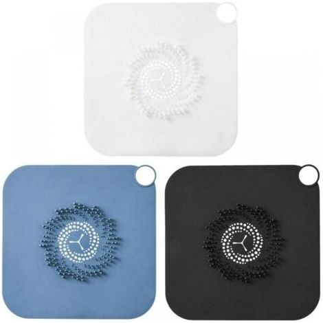 3 (bleu + blanc transparent + noir) couvercles de drain de douche, faciles à installer et à nettoyer, pour les drains de salle de bain (1/5)