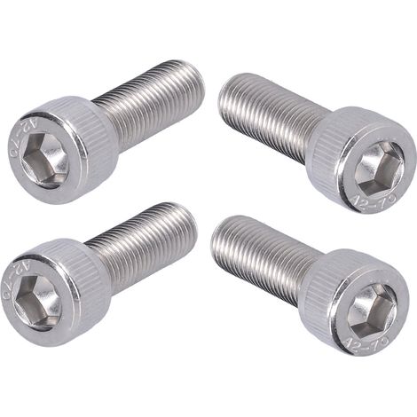 Vis M10x30, Lot de 4, Boulon à tête cylindrique creuse hexagonale, Acier inoxydable A2, Pas fin 1,25 mm, Fixations industrielles (1/5)